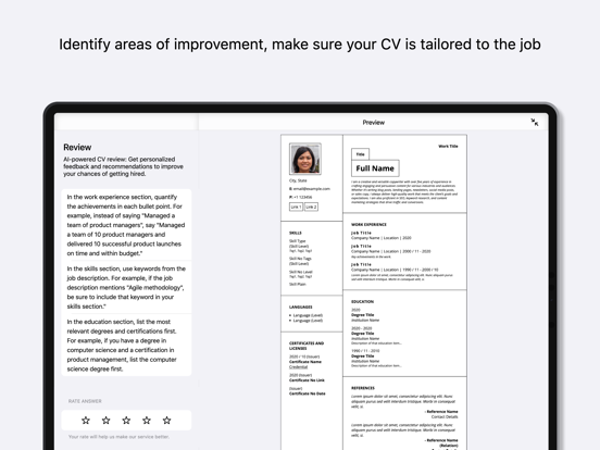 Generavitae: AI resume builder iPad screenshot 7 - Business app
