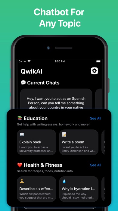 Screenshot #1 pour Ai Prompts & Shortcuts: QwikAi