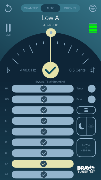 Braw Bagpipe Tuner Screenshot