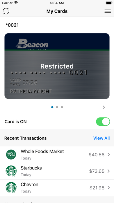 Beacon CardSmart Screenshot