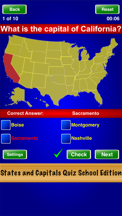 States and Capitals School Screenshot