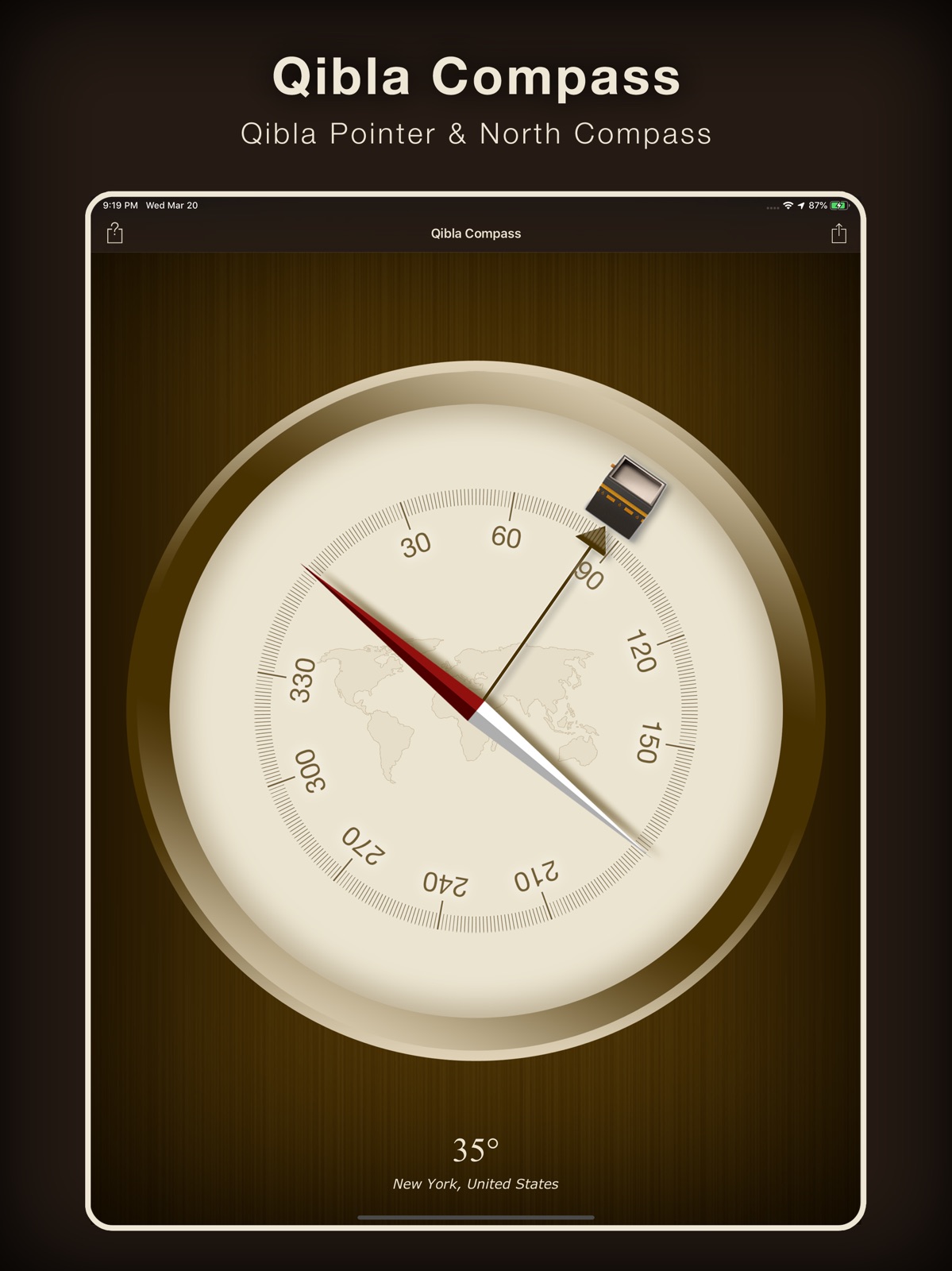 Qibla Compass (Kaaba Locator) ipad screenshot 2