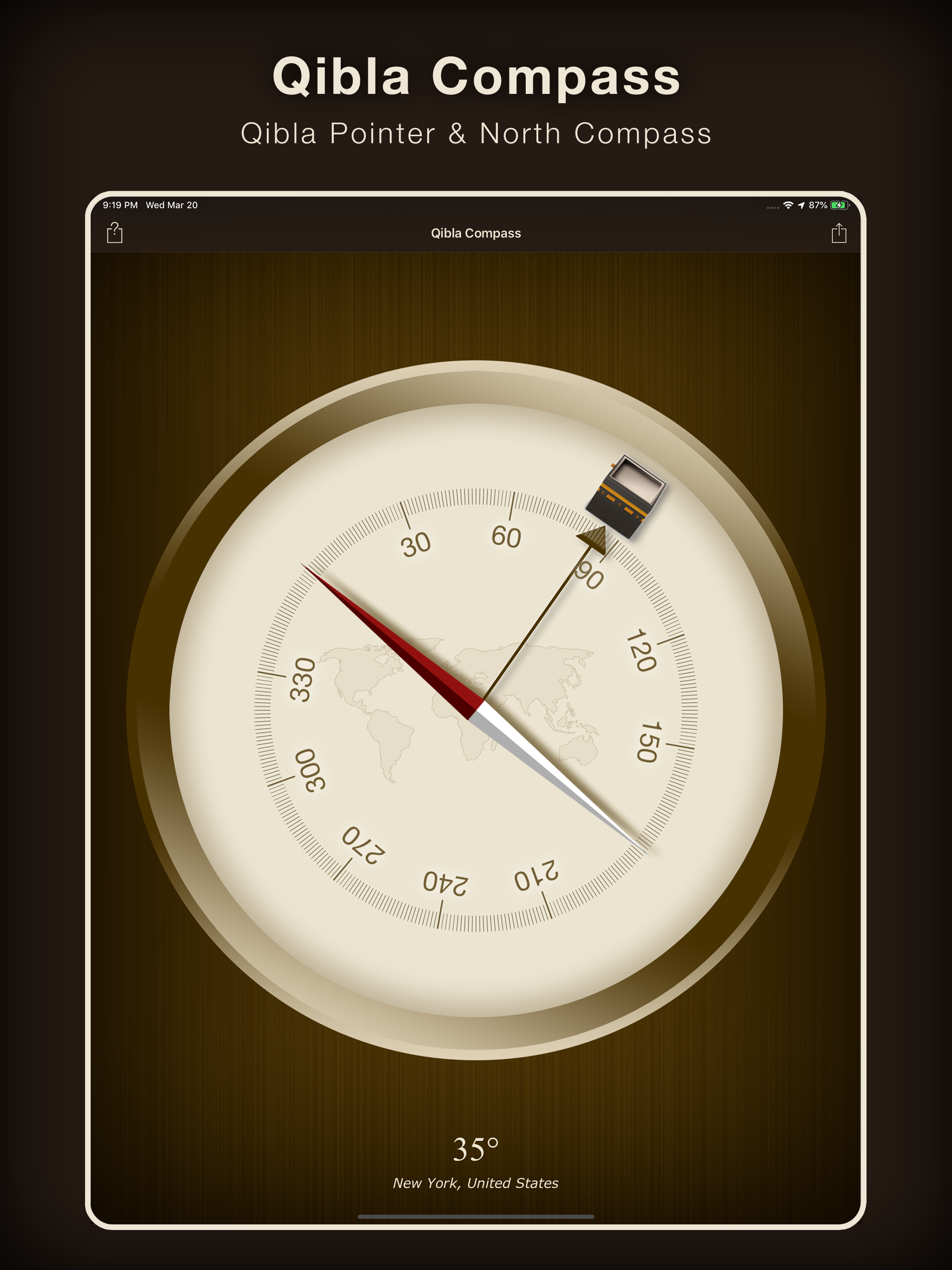 Qibla Compass (Kaaba Locator)