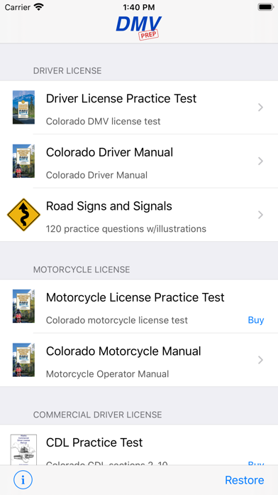 Colorado DMV Test Prep Screenshot