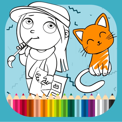 Coloring book and learn icon