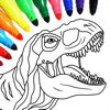 Dino coloring pages book icon