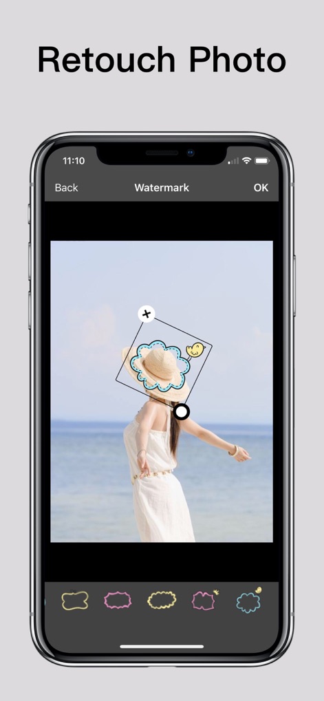 Photo Retouch - Remove object - Personalize photos by adding custom watermarks, selecting from a rich collection of emoji and sticker options.