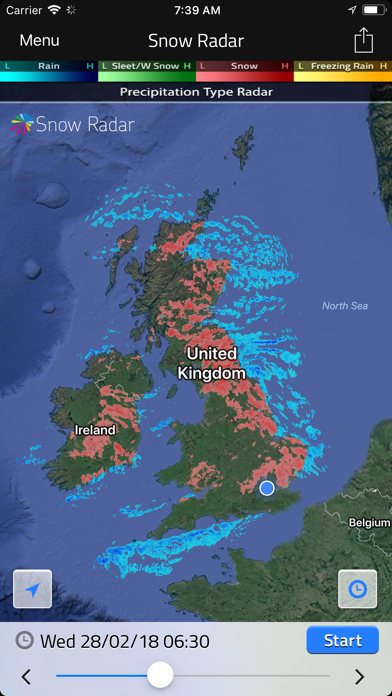 UK Snow Radar Screenshot