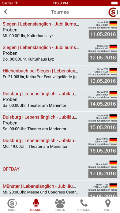 Semmel Concerts Tourbuch Screenshot