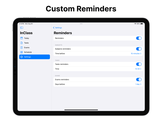 InClass - School Planner iPad screenshot 6 - Education app