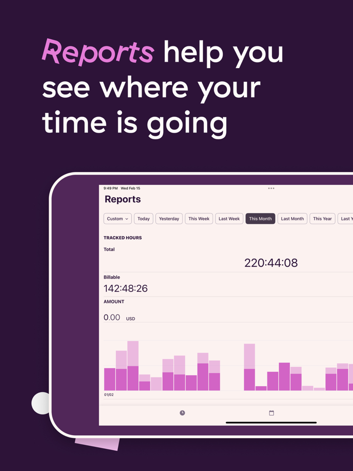 Toggl Track Hours and Time Log