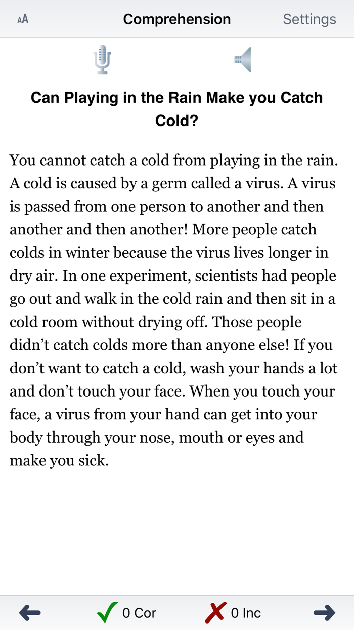 Reading Comprehension I