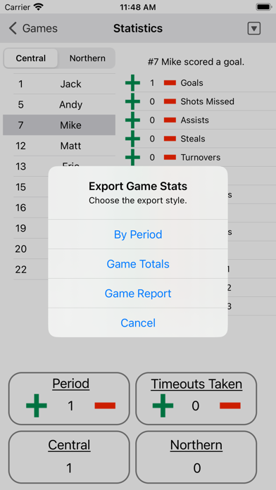 Soccer Statistic Screenshot