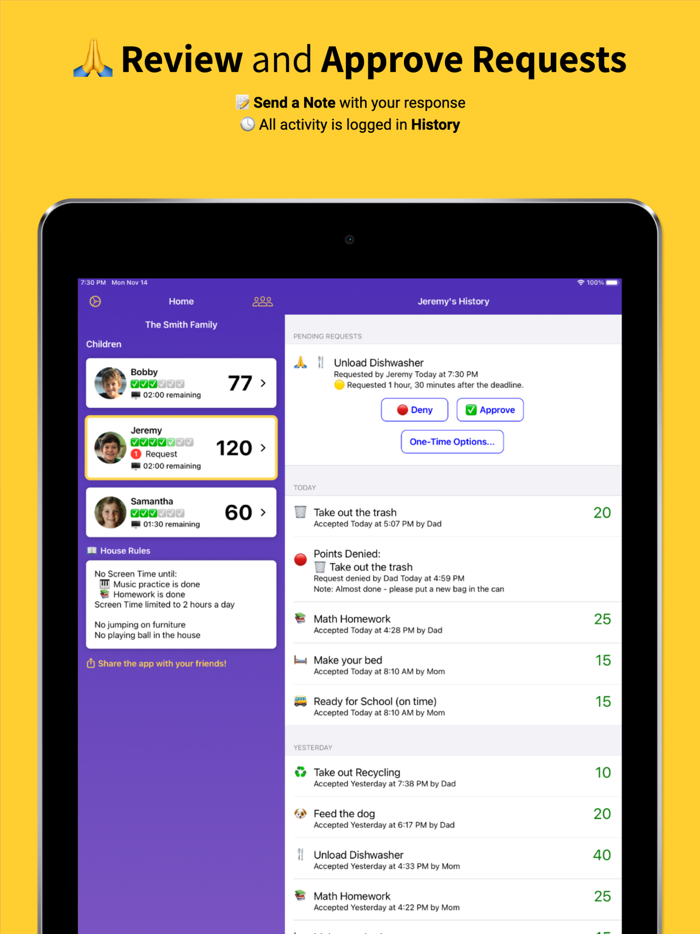 Privilege Points Chore Tracker