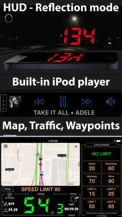 Speedometer 55 Pro. GPS kit. Screenshot