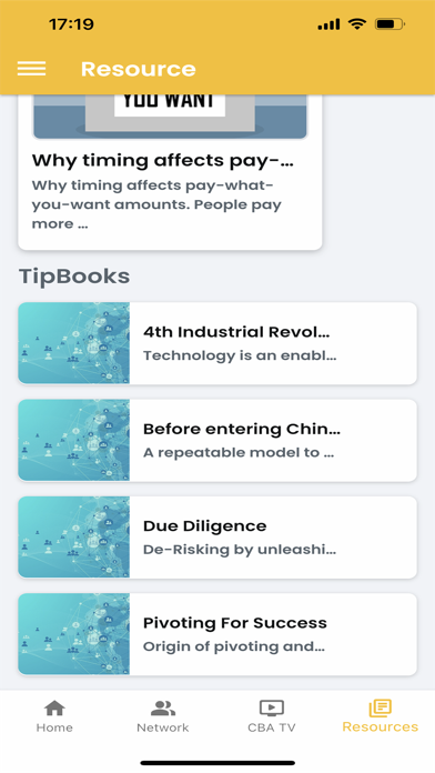 CBA Connecting App Screenshot