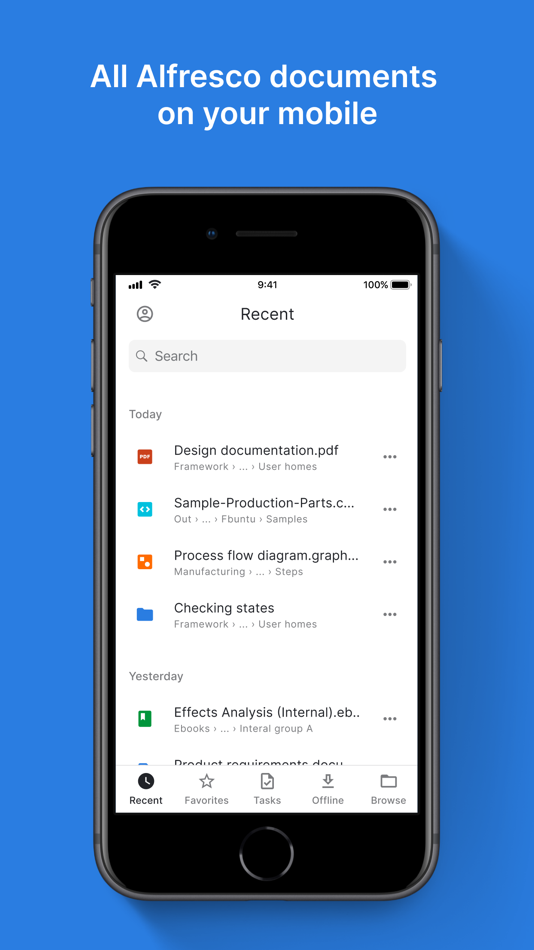 #1. Alfresco Mobile Workspace (iOS) 由: Hyland Software, Inc.