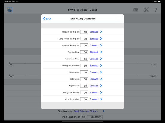 Screenshot #4 for HVAC Pipe Sizer - Liquid