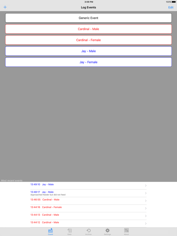 EventLog iPad screenshot 1 - Productivity app