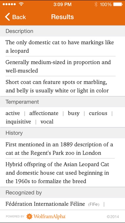 Wolfram Cat Breeds Reference App