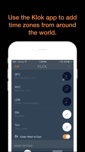 Klok 世界時計変換ウィジェット をapp Storeで
