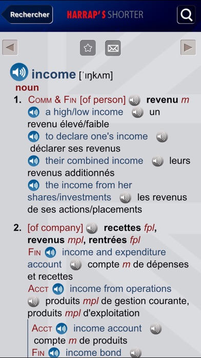 Screenshot #2 pour Dictionnaire Harrap's Shorter anglais-français