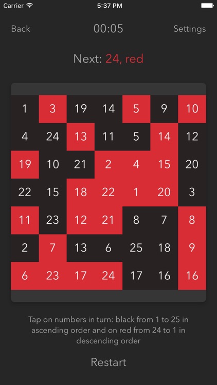 Schulte Table - improve fast reading and attention screenshot-4