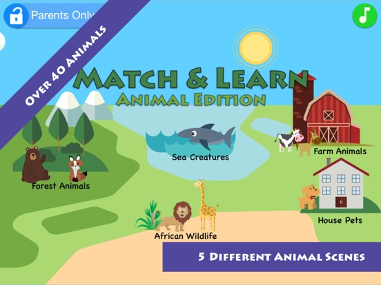 Match & Learn Animals Kids App iPad screenshot 2 - Education app