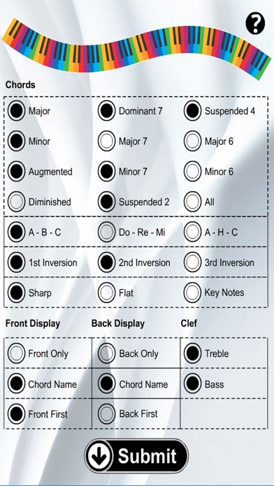 Piano Chords Flash Cards Screenshot