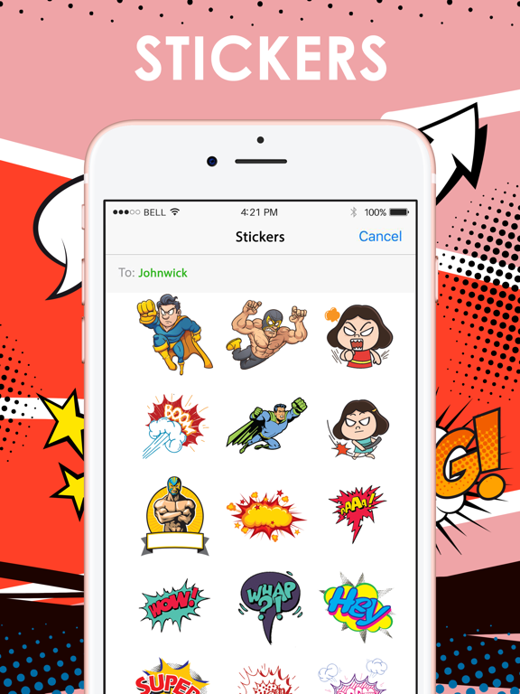 Screenshot #4 pour Cartoon Comic Stickers iMessage by ChatStick