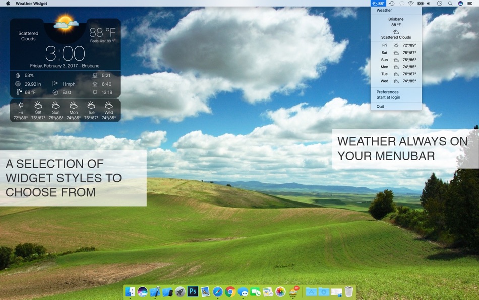 #3. Weather Widget Live + (macOS) By: Voros Innovation