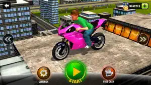 Kids MotorBike Stunt Rider - Rooftop Motorcycle 3D screenshot #2 for iPhone