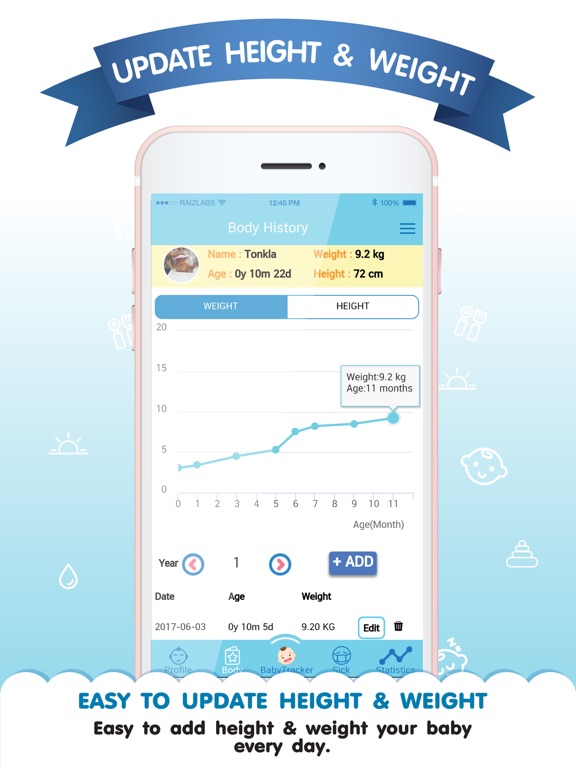 Baby Tracker & History iPad screenshot