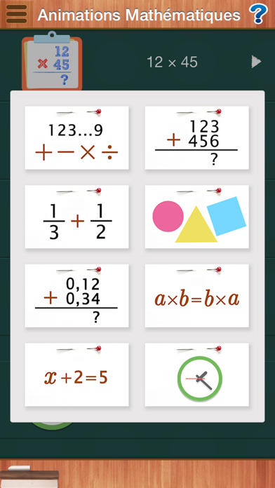 Screenshot #1 pour Animations Mathématiques Pro