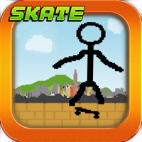 Tiny Stick-Man Skate-Boarding Awsome Pixel Game