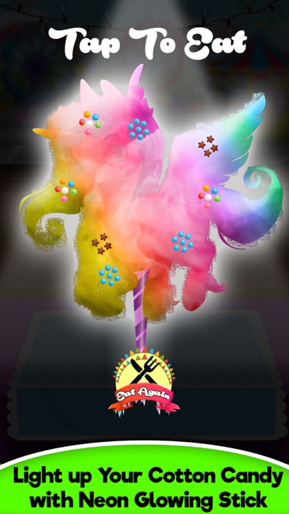 Rainbow Unicorn Glowing Cotton Candy! Fair Food screenshot-4