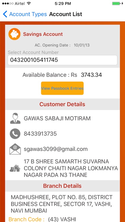 Saraswat Bank mPassbook