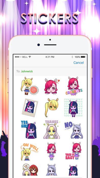 Pony Girls Emoticons Stickers for iMessageのおすすめ画像1