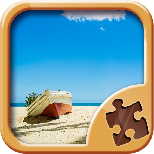 Beach Jigsaw Puzzles - Fun Brain Games Icon