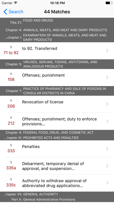 21 USC - Food and Drugs (LawStack Series) iPhone screenshot 5 - Reference app