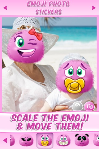 Emoji Stickers Photo: Cute Sticker & Pink Emoticon screenshot 3