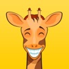 Niedliche Giraffe Tier-Emoji Aufkleber