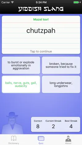 Game screenshot Yiddish Slang Dictionary and Quiz apk