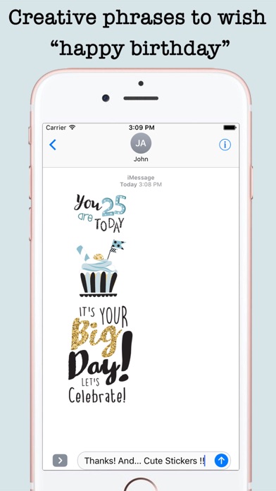 Screenshot #3 pour Happy Birthday Card Wishes For iMessage