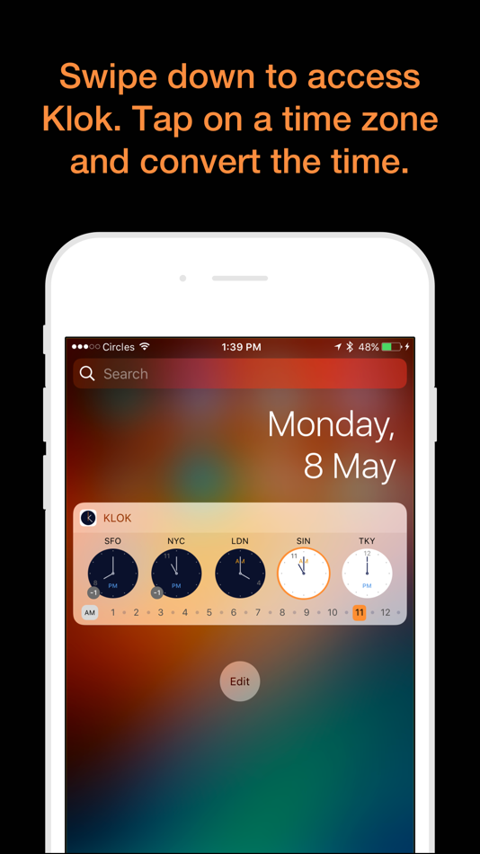#1. Klok - Time Zone Converter (iOS) Által: Buuuk Private Limited