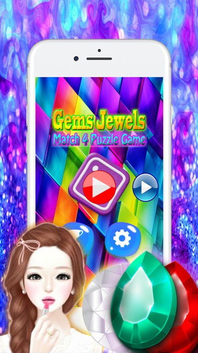 Screenshot #2 pour Gems Jewels Match 4 Puzzle Game for Boys & Girls