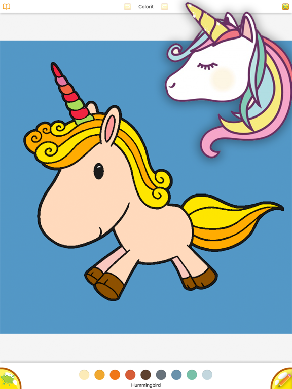 Cute Unicorn Coloring Drawing Book for Girl iPad screenshot 4 - Games app