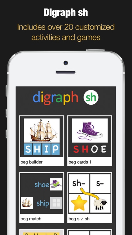 Digraphs sh - Flashcards & Games