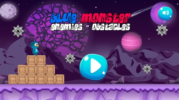 Blue Monster Run Avoid Enemies and Obstacles