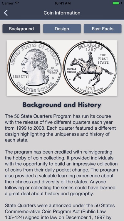 State Quarters - Coin Guide & Collection Tracker